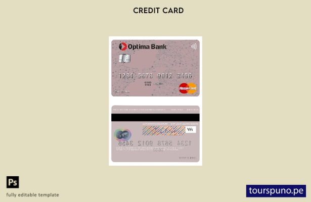 lista para imprimir plantilla de tarjeta mastercard de Kirguistán Optima Bank